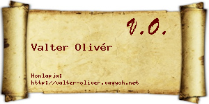 Valter Olivér névjegykártya